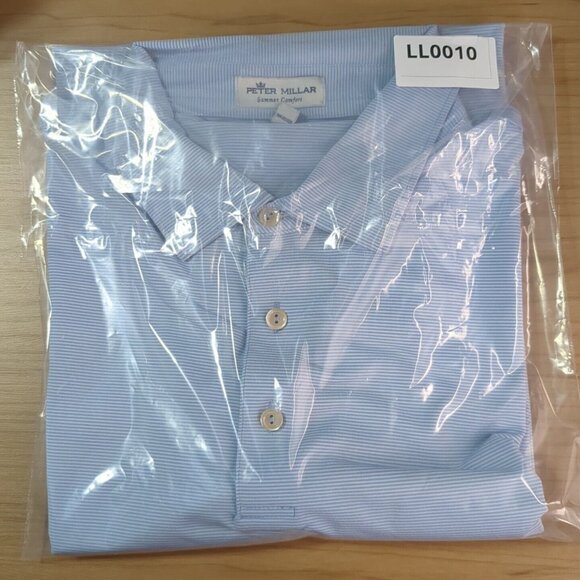 Peter Millar Summer Comfort Short Sleeve X-Large Polo Shirt Blue Performance Men - Picture 13 of 13